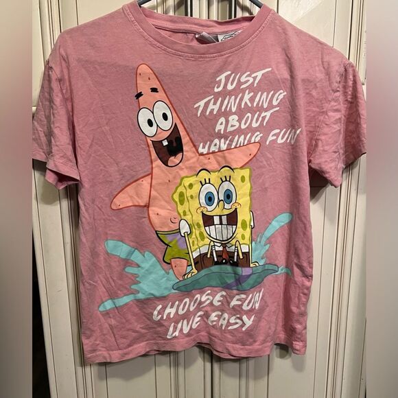 Nickelodeon SpongeBob Squarepants short sleeve Tshirt Girls 9-10 - Picture 6 of 14